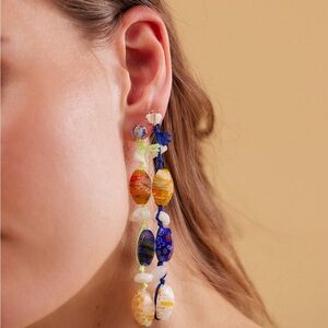 NEW Free People x Ariana Ost Voyage Dangle Earrings in Neon Green